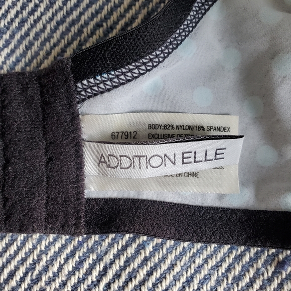 42G - Addition-Elle - Black + Blue Polkadot Underwire Tshirt Bra - EUC - Picture 7 of 8